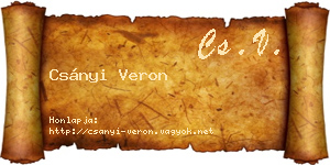 Csányi Veron névjegykártya