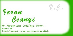 veron csanyi business card